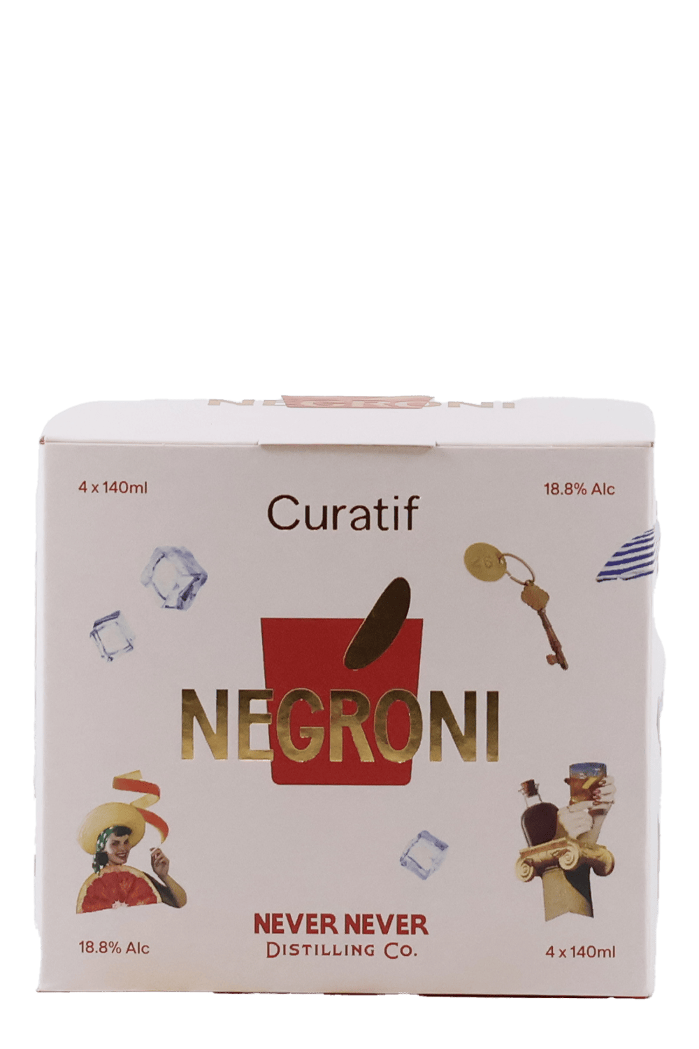 Curatif Never Never Distilling Negroni 4pk Seltzers & Premixes by Smokey's Bottle Shop