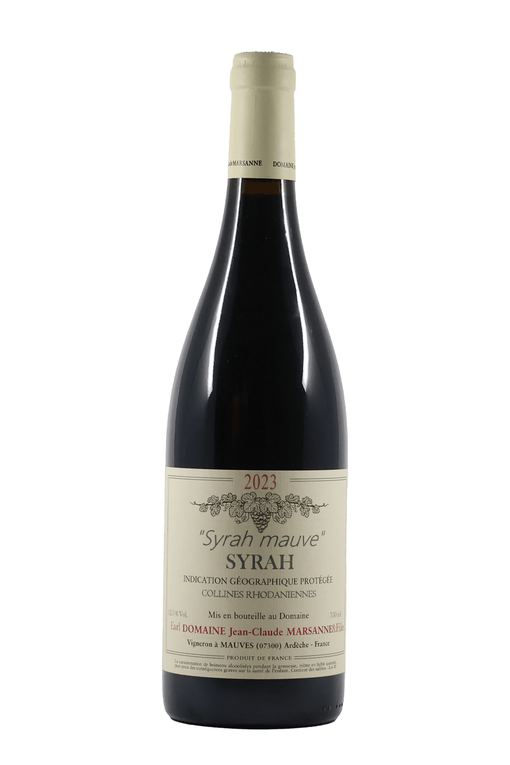 Domaine Jean-Claude Marsanne 'Mauve' Syrah 2023 Red Wine by Smokey's Bottle Shop